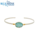 Silver & Gold Bracelet with Amazonite